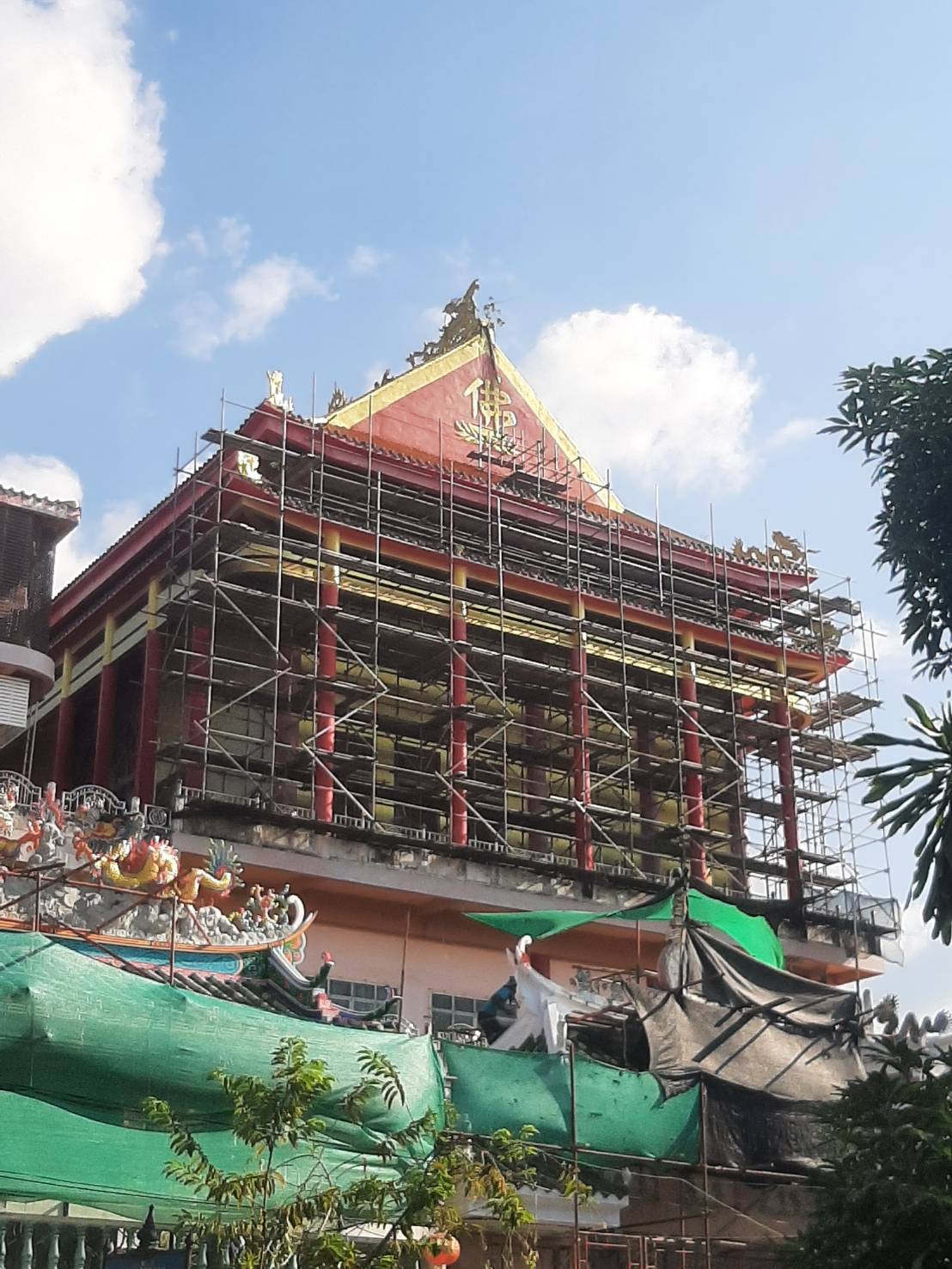 งานติดตั้งนั่งร้านวัดจีน